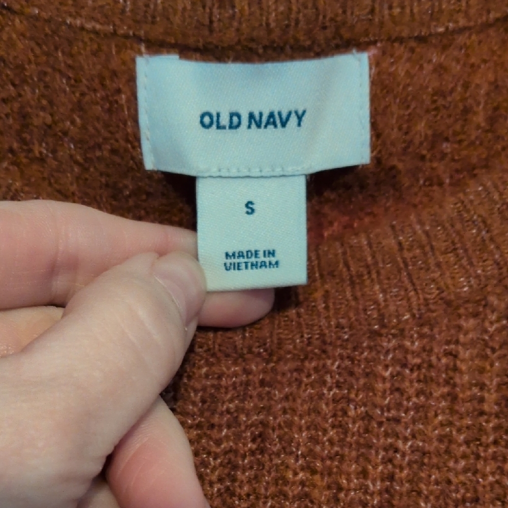 Old Navy Women's Marled Brick/Rust Crew Neck Sweater - Picture 3 of 4